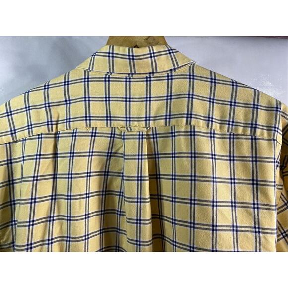 IZOD Yellow Casual Button-Down Relaxed Fit Long Sleeve Plaid Shirt Mens XL 46-48 - Picture 7 of 8